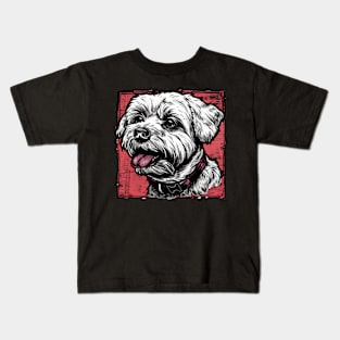 Retro Art Maltese  Dog Lover Kids T-Shirt